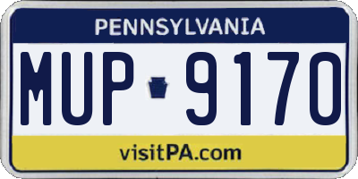 PA license plate MUP9170