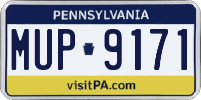 PA license plate MUP9171