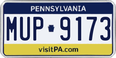 PA license plate MUP9173