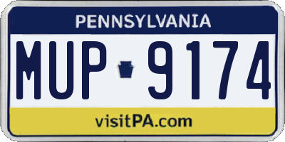 PA license plate MUP9174
