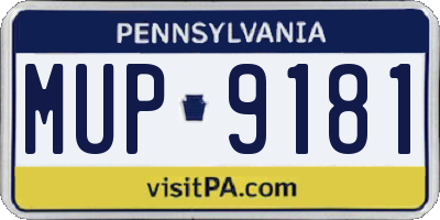 PA license plate MUP9181