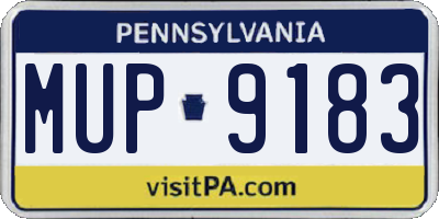PA license plate MUP9183