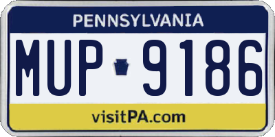 PA license plate MUP9186