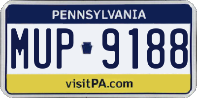 PA license plate MUP9188