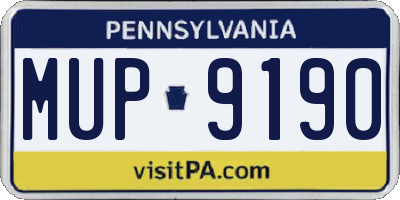 PA license plate MUP9190