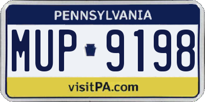 PA license plate MUP9198