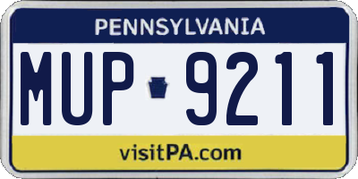 PA license plate MUP9211