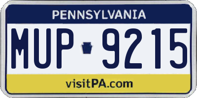 PA license plate MUP9215