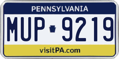 PA license plate MUP9219