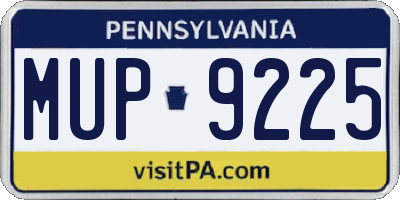 PA license plate MUP9225