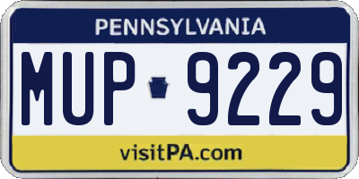 PA license plate MUP9229