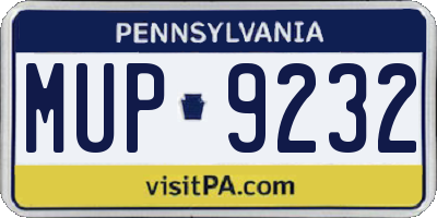 PA license plate MUP9232