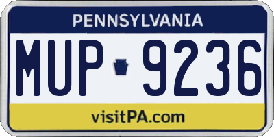 PA license plate MUP9236