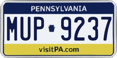 PA license plate MUP9237