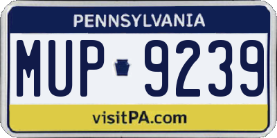 PA license plate MUP9239
