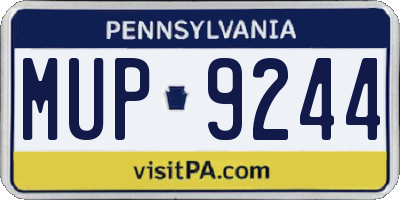 PA license plate MUP9244