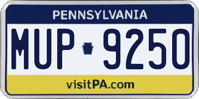 PA license plate MUP9250