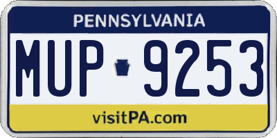 PA license plate MUP9253