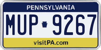 PA license plate MUP9267