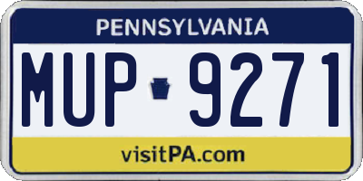 PA license plate MUP9271