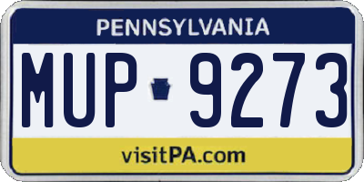 PA license plate MUP9273