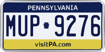 PA license plate MUP9276