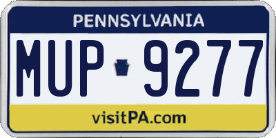 PA license plate MUP9277