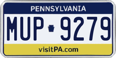 PA license plate MUP9279