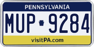 PA license plate MUP9284