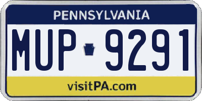 PA license plate MUP9291