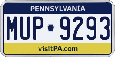 PA license plate MUP9293