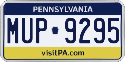 PA license plate MUP9295