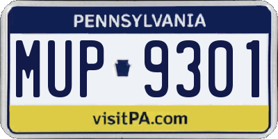 PA license plate MUP9301