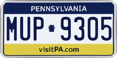 PA license plate MUP9305