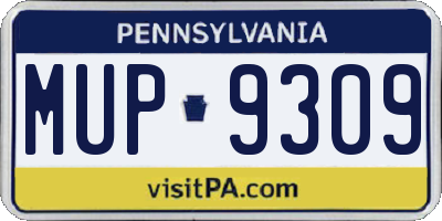 PA license plate MUP9309