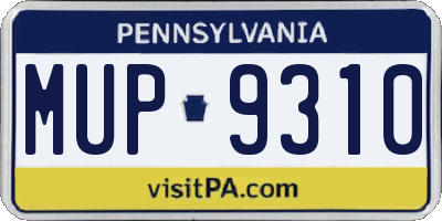 PA license plate MUP9310
