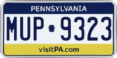 PA license plate MUP9323