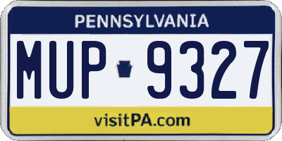 PA license plate MUP9327