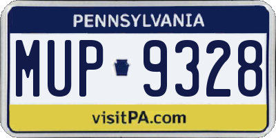PA license plate MUP9328