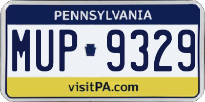PA license plate MUP9329
