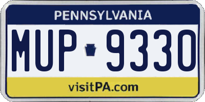 PA license plate MUP9330