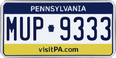 PA license plate MUP9333