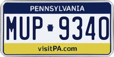 PA license plate MUP9340