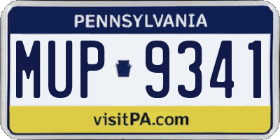 PA license plate MUP9341