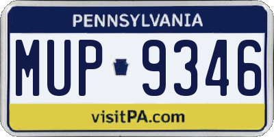 PA license plate MUP9346