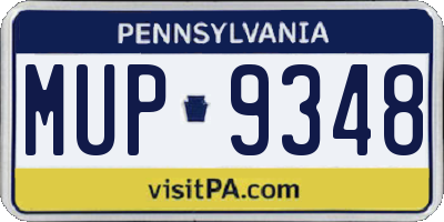PA license plate MUP9348