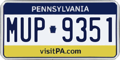PA license plate MUP9351