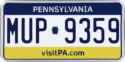 PA license plate MUP9359