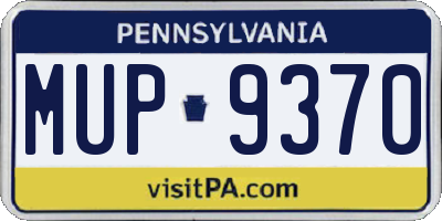 PA license plate MUP9370