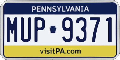 PA license plate MUP9371